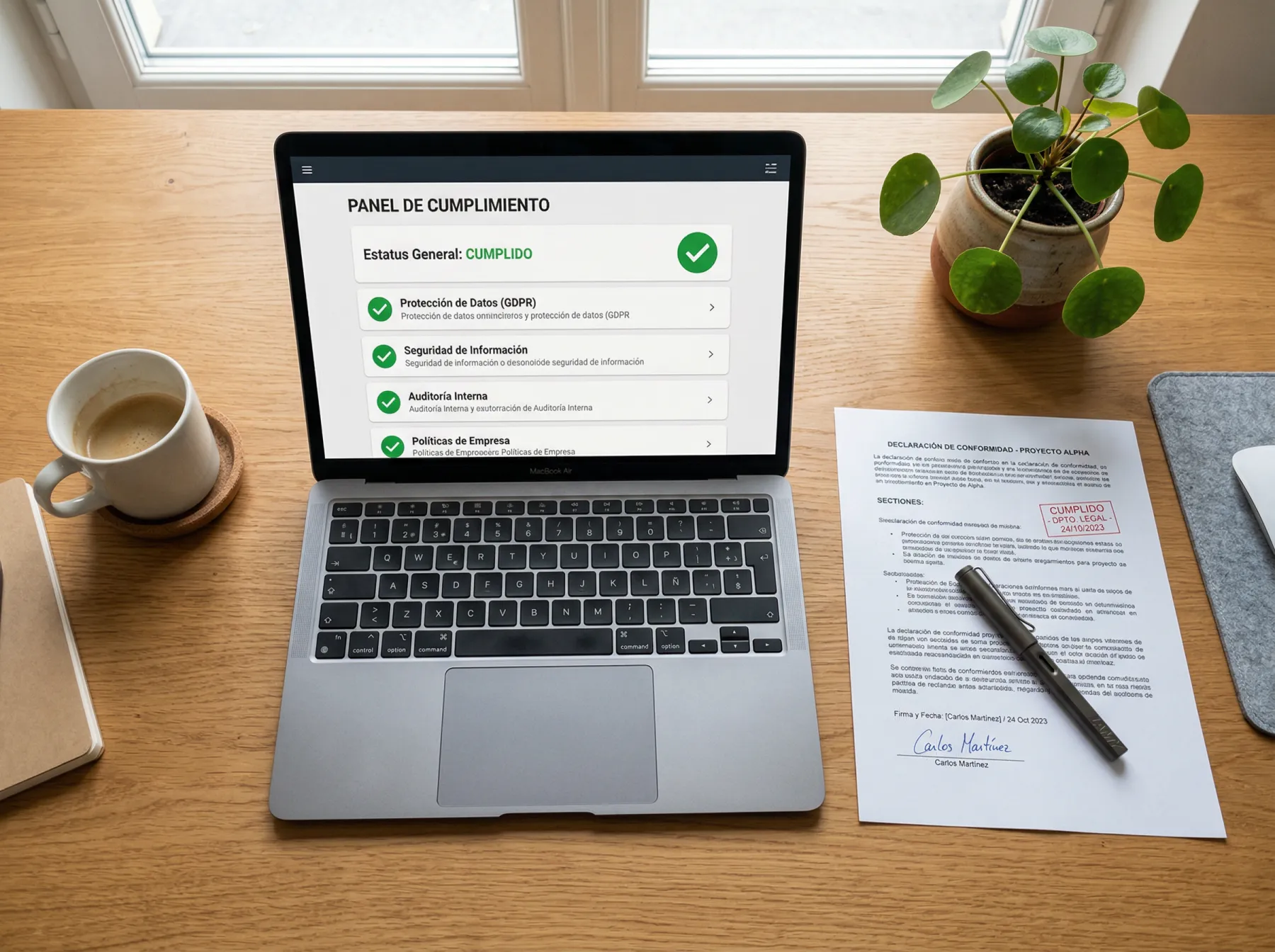 Documento oficial sobre regulación de apuestas deportivas junto a un portátil mostrando una plataforma de apuestas con licencia